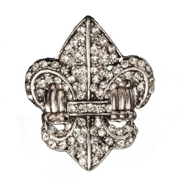 Stainless Steel Gold Color Plated 2 Color Fleur De Lis Flower Cross Biker Ring with Clear CZ Stainless Steel Gold Color Plated 2 Color Fleur De Lis Flower Cross Biker Ring with Clear CZ